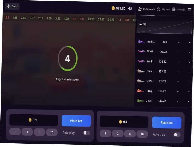 Aviatrix Place Bet Screen